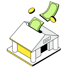 Bank building illustration